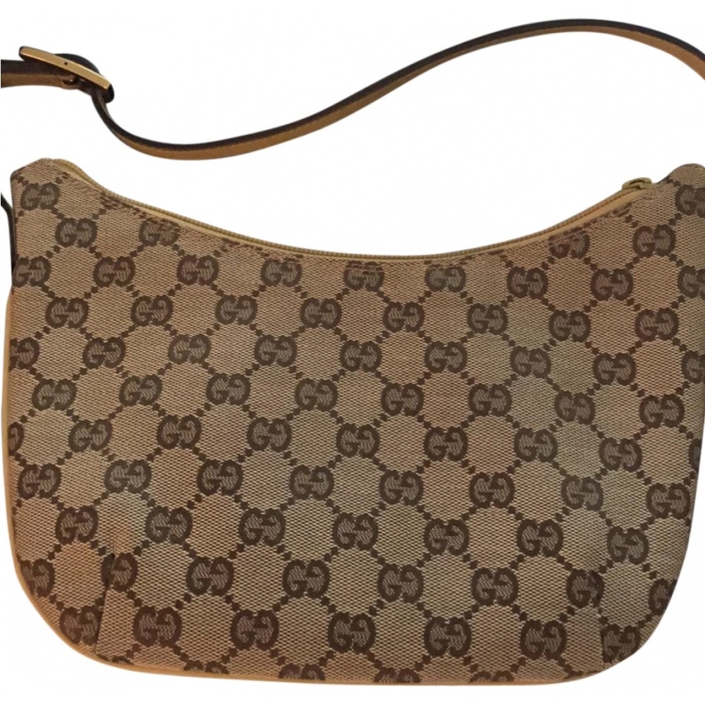 Gucci Tan and Brown Monogram Shoulder Bag - Picture 6 of 12